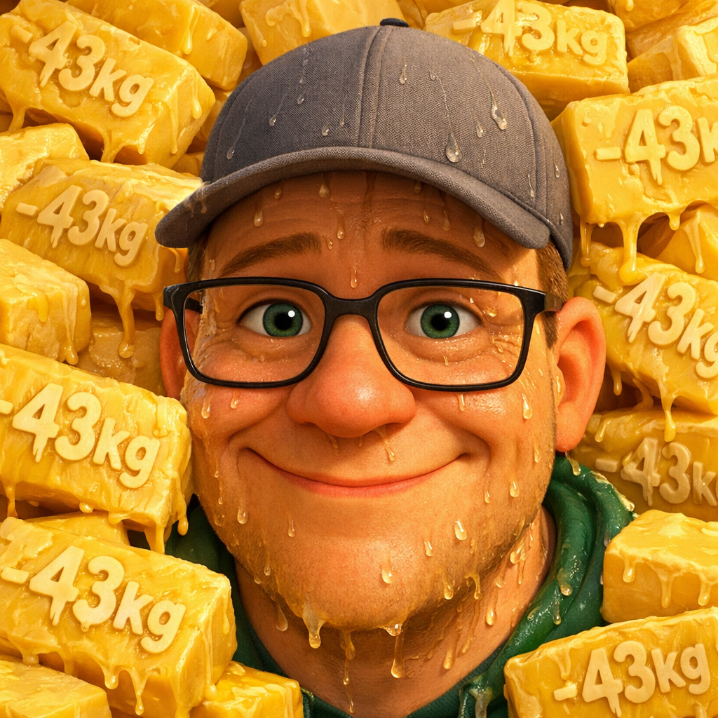 Schwitzend im Butterberg (AI generiert)