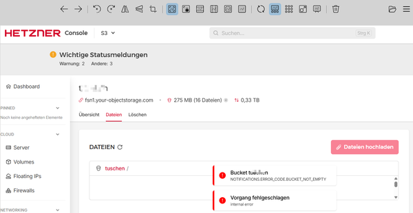 Die zweifelhafte Qualität der Hetzner S3 Services